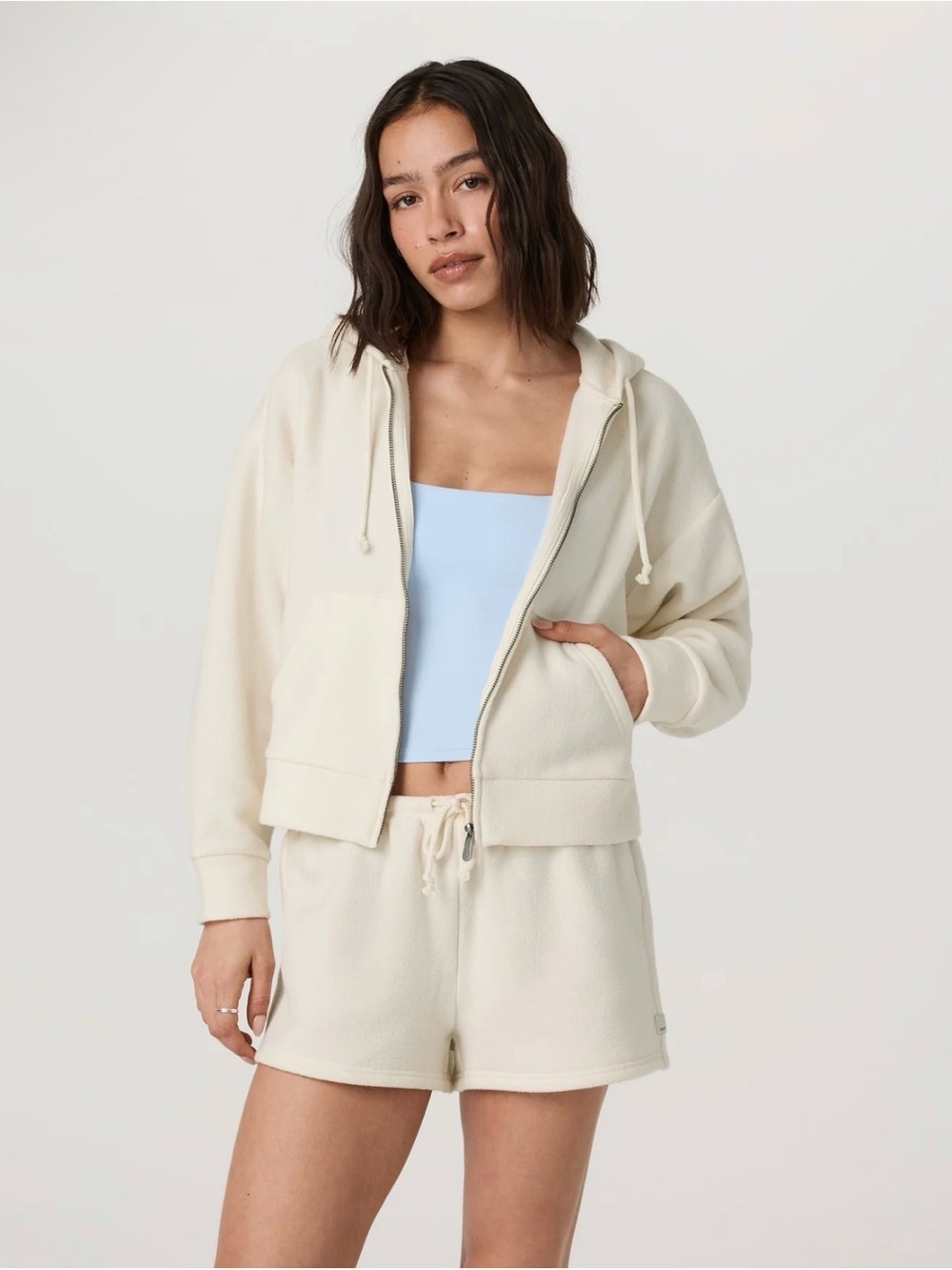 NWT Vuori Beach Fleece Zip Up Natural M